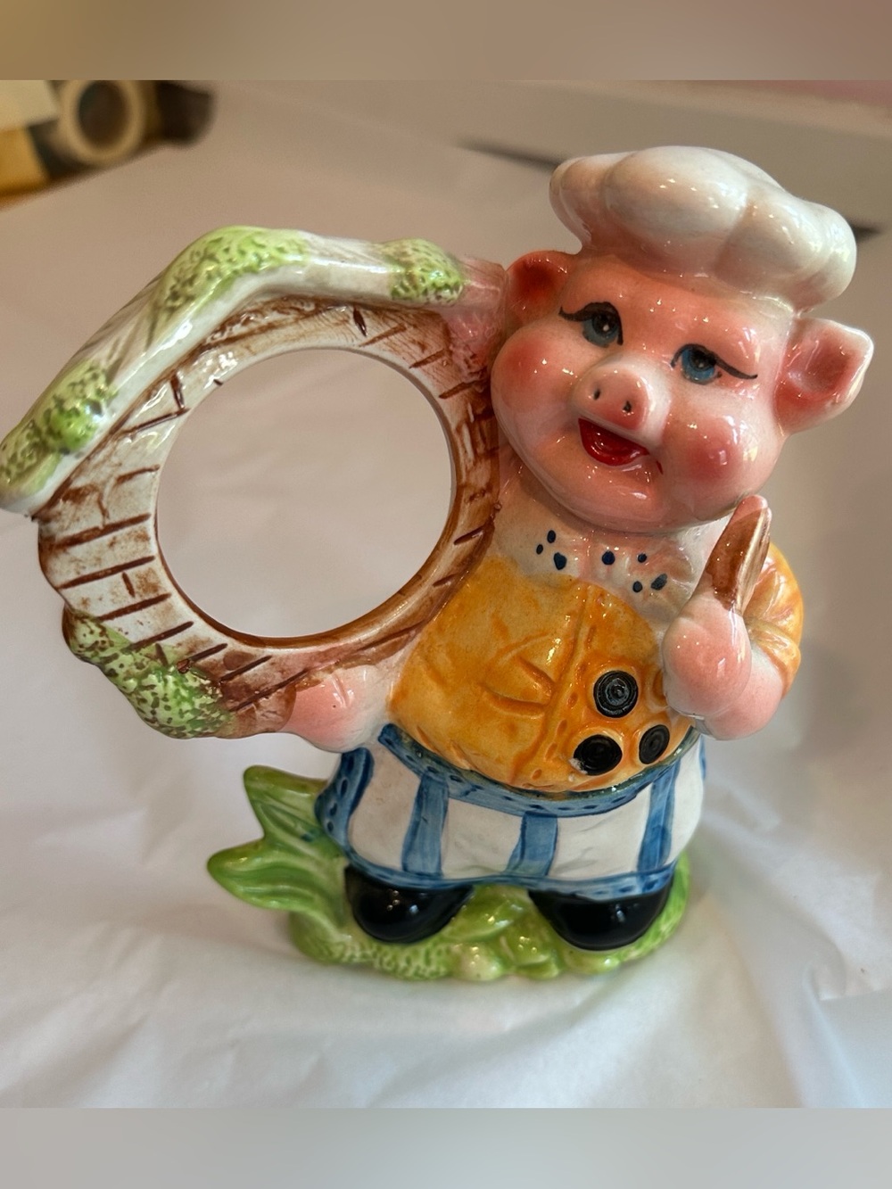 Ceramic Chef Pig Vase Decor